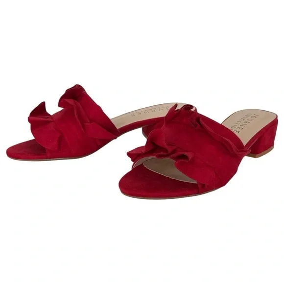 Journee Collection Sabica Red Microfiber Womens Sandals Size 6M - Picture 10 of 13